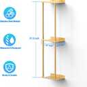 Liuoud Towel Rack for Bathroom, Wall Mounted Vertical Rolled Towel Storage Organizer Holder with Shelf, Holds Up 6 Large Bath Sheets, Gold