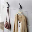 2 x 2 Pack Bathroom Towel Hooks, Screw in Metal Robe & Coat Hooks for Wall(Matte Black)