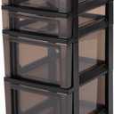 IRIS USA 4-Drawer Rolling Storage Cart with Wheels, Black/Gray