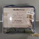 Mueller Ultratemp King Size Sheets Set, Super Soft 1800, 6 Piece, Deep Pocket up to 16" Cooling Sheets King Size, Transfers Heat, Breathes Better, Hypoallergenic, Wrinkle, Navy (King, Navy)