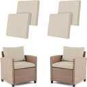 4Pcs Outdoor Cushion Covers Patio Cushion Covers Stretch Cushion Covers for Outdoor Furniture Replacement Washable Reusable Furniture Protector(Beige)