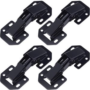 10 Hidden Hinges for Cabinet Doors Frameless Concealed Kitchen Cabinet Hinges 110 Degree Surface Mount No Pre-drilled Heavy Duty for Kitchen Cupboard Door (Hidden C,Black)