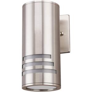 Cerdeco Stainless Steel Outdoor Wall Sconces,Cylinder Porch Light with 3 Slots and Frosted Glass,Modern Outdoor Wall Light Fixture[UL Listed]