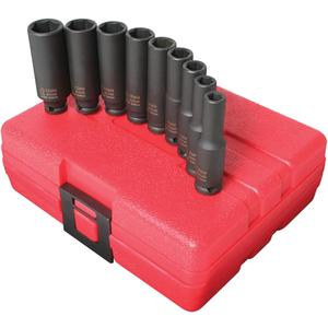 Sunex 1812 9 Piece 1/4-Inch Drive Deep Metric Socket Impact Set