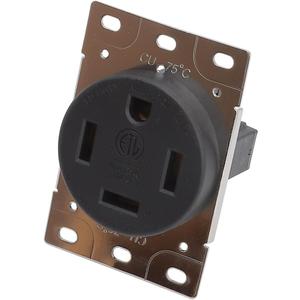 NEMA 14-60R 60 Amps 125/250V 3 Pole 4 Wire Flush Mounting Receptacle, ETL Listed， Straight Blade Power Outlet for Welder/Generator, Heavy Duty Industrial Grade, Grounding