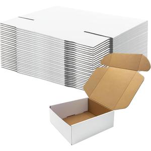 10x10x3 inch Shipping Boxes, White Corrugated Cardboard Box Literature Mailing Shipping Packaging Recyclable Storage Boxes and Craft Gifts Giving Products Business White Box Set of 25 (10''x10''x3'')
