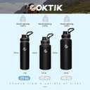 Sports Water Bottle 22oz, Insulated Water Bottle with Handle,Stainless Steel,Simple Modern,Suitable for Travel, School, Boy, Girl(Black)