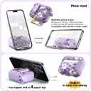 Wenew Case for AirPods Pro & Pro 2 Case Cover with Lock, Phone Stand, Cleaning Tool, Clip, Women Full Body Hard Shell, Compatible with Magsafe, One-Click Pop Open Lock (Purple 2, AirPods Pro & Pro 2)
