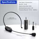 Aokeo Wireless Microphone Headset, UHF Wireless Headset Mic System, 160ft Range