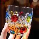 AlifordGlass Glass Tumblers with Colorful Patterns, Lead-Free, Set of 4 or 6 (Set of 6)