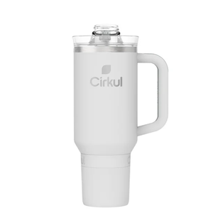 Cirkul 40oz All-Day StrawSip Double-Wall Insulated Stainless Steel Tumbler with Handle, Fog (Light Gray)