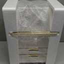 Large Makeup Organizer Countertop Vanity Organizer Cosmetic Organizer Makeup Storage Box Bathroom Counter Organizer Perfume Skincare Organizers Gift Women Girls Clear Design Easy Visibility (White)