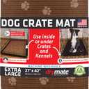 Drymate Dog Crate Mat Liner, Absorbs Urine, Waterproof, Non-Slip, Washable Puppy Pee Pad for Kennel Training - Use Under Pet Cage to Protect Floors, Thin Cut to Fit Design (USA Made) (Brown)(27"x42")