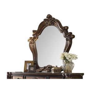 Acme Versailles Arched Top Wood Frame Dresser Mirror in Cherry Oak
