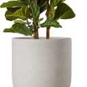 LE TAUCI 12 Inch Pots for Plants, Ceramic Large Planters for Indoor Plants, Indoor Plant Pots for Home Garden Patio Office, Planter Pots with Drainage Hole and Rubber Plug, Neutral Gray