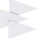 Peryiter 3 Pieces Nylon Pennant Flags Triangle Boat Blank Flag Metal Grommets for Boats Sailing Outdoor Home Indoor Gyms Businesses Party Decorations(White,12 x 18 Inch)