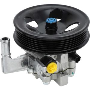 Power Steering Pump for Hyundai Santa Fe 2.4L L4 2010-2012 for Kia Sorento 2.4L L4 2011-2013 Consistent No.571002P200/571001U000 Power Assist Pump Silver Tone with Pulley 1 Pcs