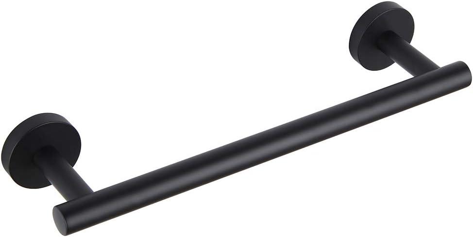 GERZ Contemporary 12-Inch Towel Bar Bath Hand Towel Holder SUS 304 Stainless Steel Wall Mounted Bathroom Organizer Matte Black AG1101C30.5-BK