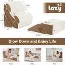 Lazyzizi 6pcs Orthopedic Bed Wedge Pillow Set, Memory Foam Wedge Pillow for Sleeping, Knee, Lumbar and Back Pain Relief Adjustable Bed Pillow - Acid Reflux, Anti Snoring & GERD Sleeping, Brown