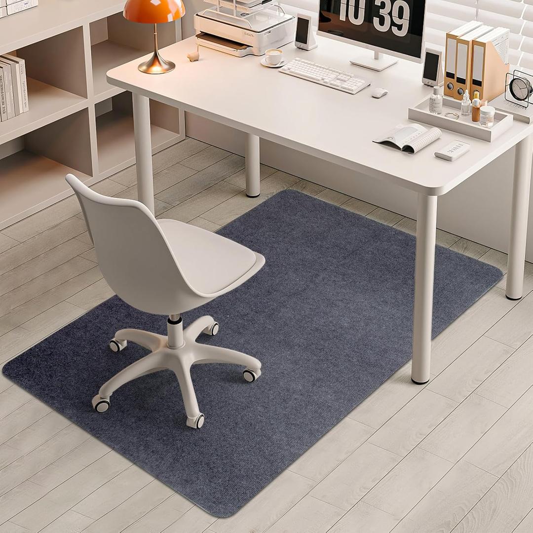 Office Chair Mat for Hardwood &Tile Floor, 55"x35" Anti-Slip Large Computer Gaming Chair Mat for Office Home Gym, Easy-Clean Floor Protection Office Rug - Dark Grey