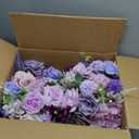 2pcs 15inch Centerpieces Table Decorations Lavender & Purple Artificial Flowers Roses Balls for Wedding Centerpiece Party Bouquet Faux Floral Arrangement (Without Stand)