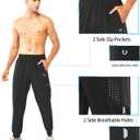 NORTHYARD Men's Athletic Running Pants Lightweight Workout Joggers Quick Dry Gym Sweatpants Active Sports Track Training (Black, M)