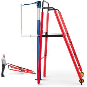 Leinuosen Volleyball Referee Stand with Protective Padding and Wheels 7 x 4 x 2.5 ft Fodable Referee Stand for Compact Storage and Easy Transport