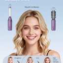Cordless Curling Iron Brush,4 In1,8000mAh,4 Temp Setting,1/1.5 inch Portable Mini Travel Hot Comb,Rechargeable Hair Curler Cordless with 200 Million Negative Ions,Dual Voltage (Purple)