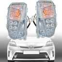 labwork DRL Fog Lights Assembly 8151147060 8152147060 Replacement for 2012-2015 Prius Clear Lens Left+Right Side (Passenger & Driver Side)