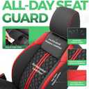 Custom Seat Covers for Tacoma 2016-2023 3rd Gen Double Cab SR5/TRD Off-Road/SR/TRD Sport/TRD PRO Full Set with Console Covers, Waterproof Leather Back and Front Seat Protectors Black Red