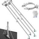 2026 Updete 6-8 Inch Extended Roof Bracket Supports Chimney Stove Pipe for DuraVent, with 4-Legged Support，Adjustable Pipe Supports, Durable Metallic Upgrade, Stable Against Wind & Snow
