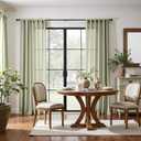 jinchan Linen Blend Curtains 90 inch Length 2 Panels for Bedroom Living Room, Light Filtering 50 inch Wide Farmhouse Drapes with Rod Pocket Back Tab(50W x 90L, Light Green)