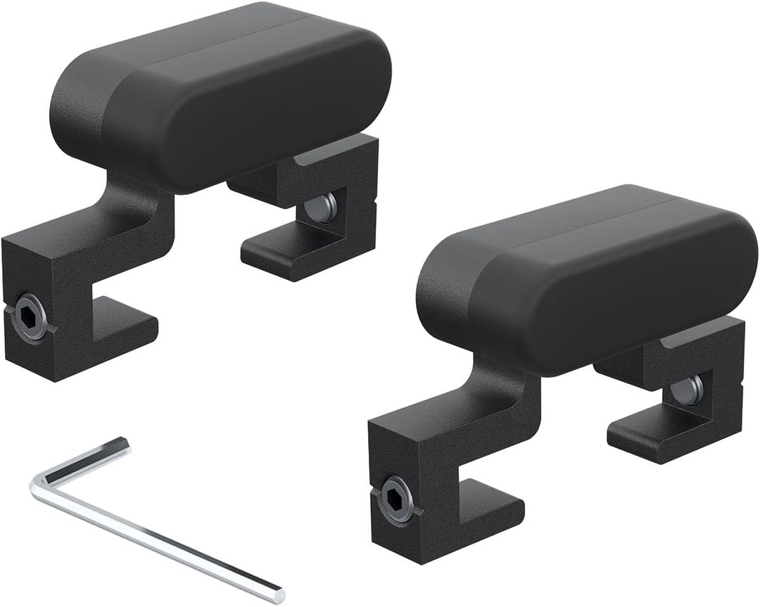 Easelife Barn Door Stopper 2pcs, Sliding Door Stop for 1-9/16" Top Track with Hex Wrench & Rubber Buffer, Anti-Derailment Hardware for Single and Double Barn Doors, Black