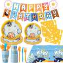 Oudain 191 Pcs Blue Dog Birthday Party Decorations Puppy Cartoon Party Supplies Set with Tablecloth Banner Plates Cups Napkins Cutlery Dog Themed Birthday Favors for 25 Guest