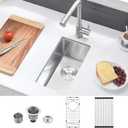 Stainless Steel Undermount Bar Sink-VASOYO 10x18 Small Kitchen Sink Undermount Wet Bar Basin 16 Gauge Single Bowl Mini Outdoor Rv Sinks with Bottom Grid