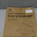 2-in-1 Womens Sun Visor Sun Hat Zipper Off Ponytail Friendly, Lightweight Quick Dry, Summer UV Protection