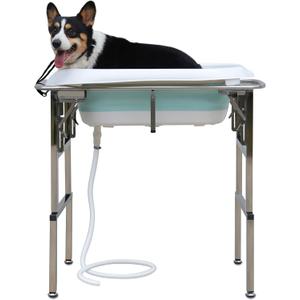 Dog Bathtub and Elevated Foldable Portable Wash Station for Dogs Bathing Grooming Indoor and Outdoor and Other Pets (PP-TUB-M-1)
