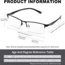 FEISEDY Blue Light Blocking Photochromic Multifocal Progressive Reading Glasses Vintage Half Frame UV400 Protection B1388