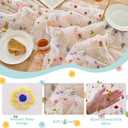 3PCS Lvory Floral Table Runner 10 FT, Embroidery Daisy Table Runners Seasonal Spring Summer Sheer Tulle Dining Table Decor for Home Party Birthday Decor 29x120 Inch