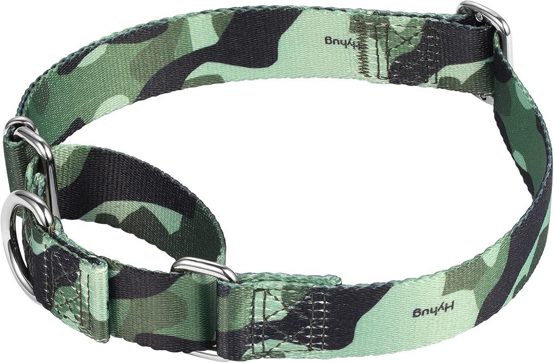 Fabulous Collar with Dogs Who Escape - Hyhug Pets Upgraded Escape Proof Martingale Collar for Dogs Daily Use Walking and Training (Medium, Camo)
