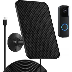 Solar Panel Charger Compatible with Blink Video Doorbell (2021 Version) & Blink XT2 / XT/Outdoor Cam,4W IP65 Waterproof Solar Charger for Blink with 9.84Ft Charging Cable & Doorbell Mount