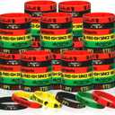 Juneteenth Bracelets Bulk 72 Pcs Juneteenth Party Favors Gifts Freedom Day Patriotic Rubber Wristbands Black History Month Decorations African Afro American Independence Day Accessories for Women Kids