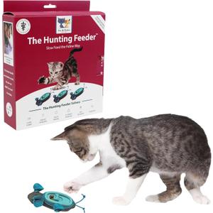 SPOT Doc and Phoebe's Cat Hunting Feeder - Interactive Indoor Slow Feeder & Treat Dispenser Toy, Encourage Natural Instinct to Hunt, Solve Behavioral Problems & Obesity, Set Includes 3 Mice and Scoop
