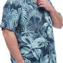 BRISIRA Big and Tall Hawaiian Shirts for Men Beach Aloha Tropical Floral Cuban Button Down Summer Casual Vacation Shirt, 2XL