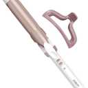 Conair Double Ceramic 1 -Inch Curling Iron with Claw Clip, 1  -Inch Barrel Creates Loose Curls, Hair Curler for Use on Medium & Long Hair, White/Rose Gold