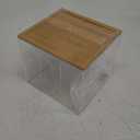 VITVITI Disposable Face Towel Holder Box, Acrylic Facial Towel Container for XL Clean Skin Club, Large Disposable Face Towels Storage with Bamboo Lid, for Bathroom, Vanity Makeup, Clear