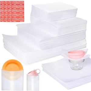 540Pcs Dish Packing Supplies for Moving, 270 Cushion Foam Wrap Pouches & Sheets 4 Sizes (16x12", 12x12", 12x7.8", 7.8x7.8") with 70 Fragile Stickers Plate Packing Sleeves for Fragile Shipping Storage