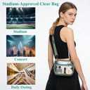 MAXTOP Clear Crossbody Bag for Stadium Events - Clear Fanny Packs for Women Transparent TPU Crossbody Purse with Adjustable Strap for Sports Concerts Game Day Black