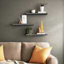 BAYKA Grey Floating Shelves for Wall 22.5 inch, Wall Mounted Shelf for Bedroom, Living Room, Kitchen Wood with Hidden Metal Brackets, 22LBS Capacity, 6.7 Deep Storage for Books, Plants, Decor
