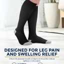 Pembrook Bamboo Viscose Light Compression Socks - 3 Pairs | 8-15 mmhg Compression Socks | Knee High Comfort Support Socks